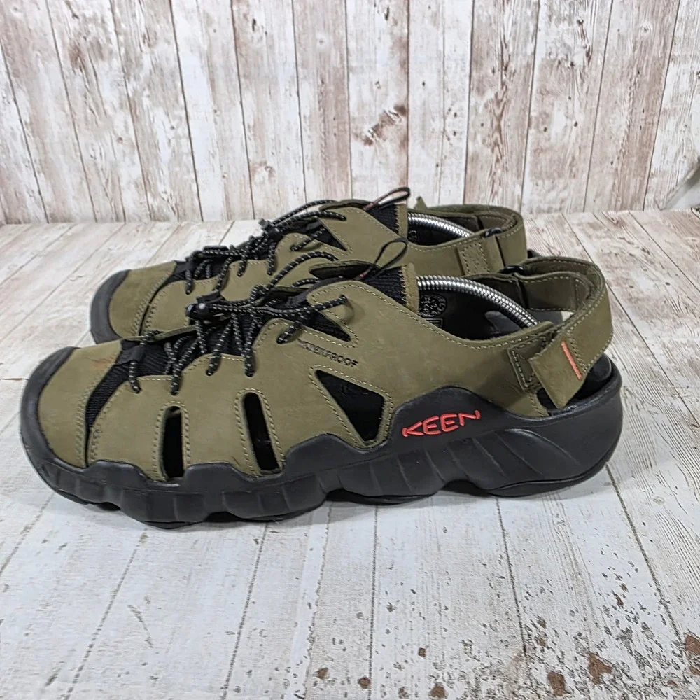 Keen Clearwater CNX Mens 13 Olive Green Waterproof Hiking Sandals 1030722